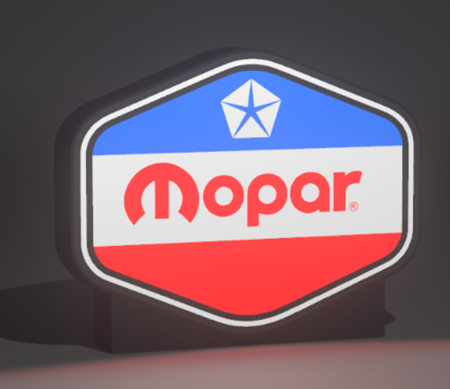 Mopar Diagnol LED light box – custom 3D printed – Lit Layer Creations